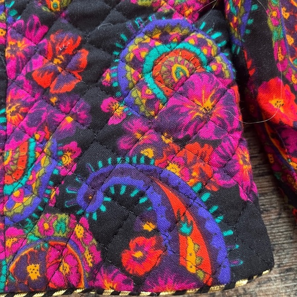 4. Vintage Leslie Faye Vibrant Quilted Paisley Button-Up Jacket Sz M - Picture 7 of 12